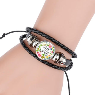 Proverbs Charm Leather Wrap Women Bracelet - Trendy Planet