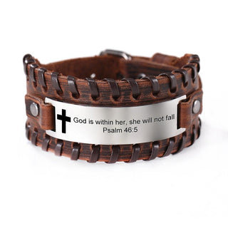 Proverb Leather Bracelet Men  Wristband - Trendy Planet