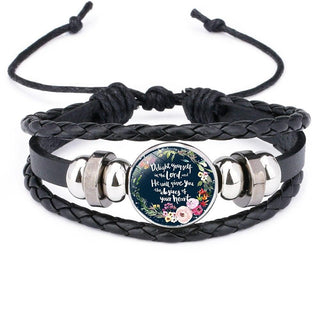 Proverbs Charm Leather Wrap Women Bracelet - Trendy Planet