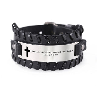 Proverb Leather Bracelet Men  Wristband - Trendy Planet