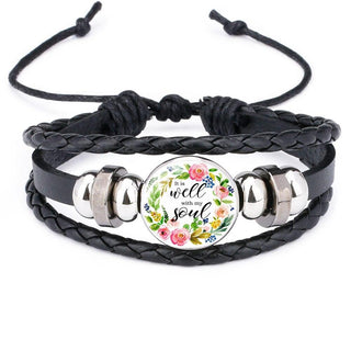 Proverbs Charm Leather Wrap Women Bracelet - Trendy Planet