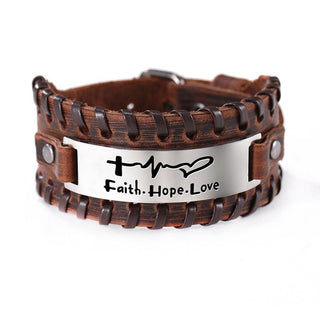 Proverb Leather Bracelet Men  Wristband - Trendy Planet