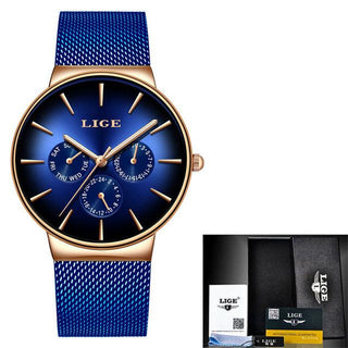 LIGE New Fashion Mens Watches Top Brand Luxury Quartz - Trendy Planet