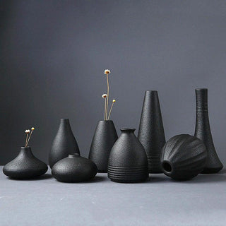 Black Ceramic Small Vase Home Decoration - Trendy Planet