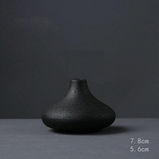 Black Ceramic Small Vase Home Decoration - Trendy Planet