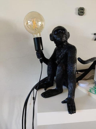 Modern Black Monkey Lamp Hemp Rope Pendant Lights - Trendy Planet