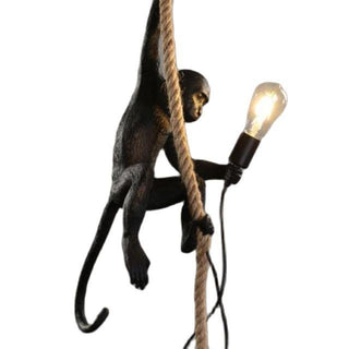 Modern Black Monkey Lamp Hemp Rope Pendant Lights - Trendy Planet