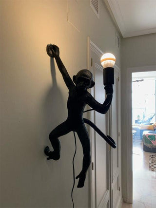 Modern Black Monkey Lamp Hemp Rope Pendant Lights - Trendy Planet