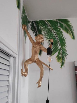 Modern Black Monkey Lamp Hemp Rope Pendant Lights - Trendy Planet